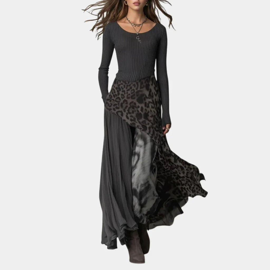 NKEM | Lange Leopardendruckkleid