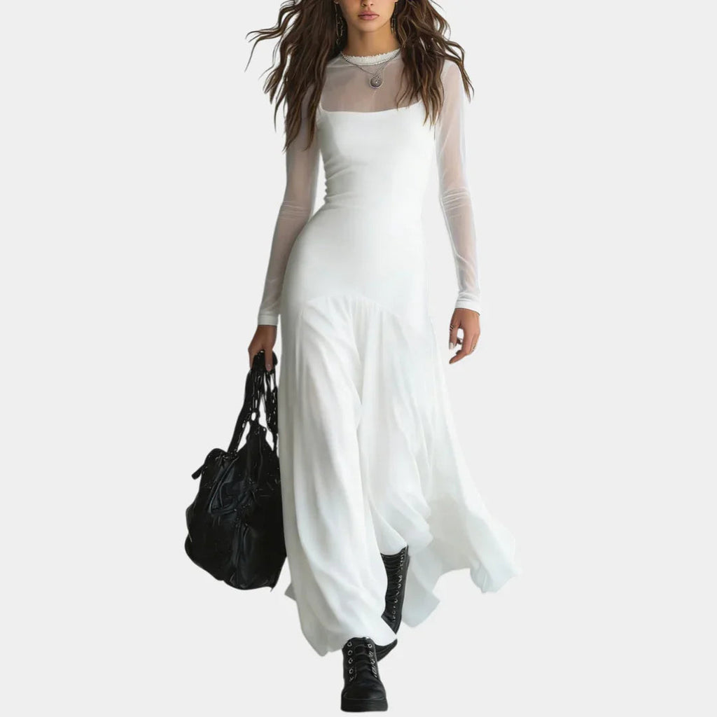 Lunaria | Langes Kleid aus schwarzem Tüll mit ätherischem Charme