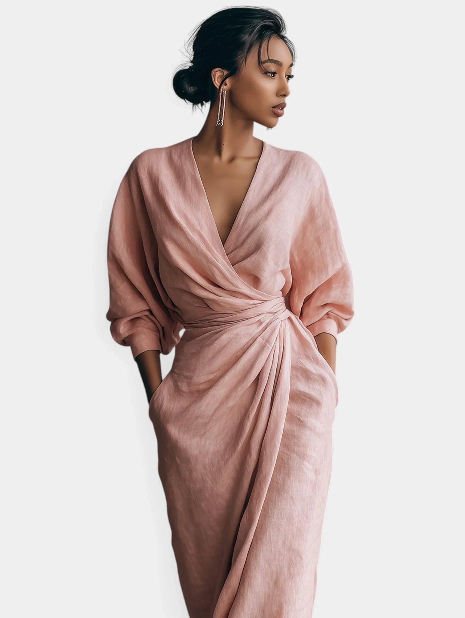 Sidonie | Maxikleid Minimalistisch Rosa
