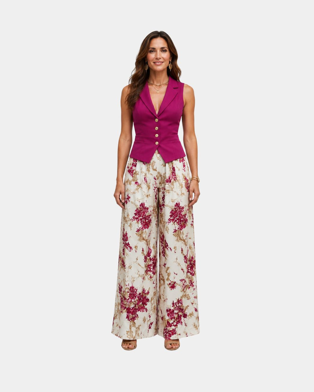 Alixène | Ärmelloses Oberteil und Blumenhose
