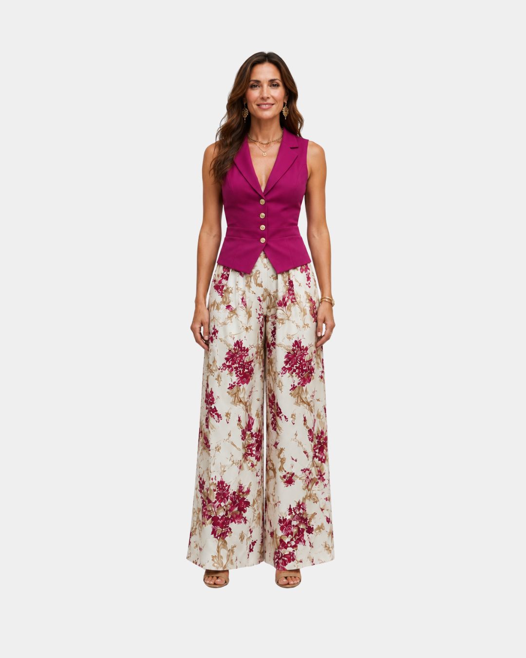Alixène | Ärmelloses Oberteil und Blumenhose