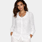 Madeleine | Damen Vintage Blumenmuster Hemd