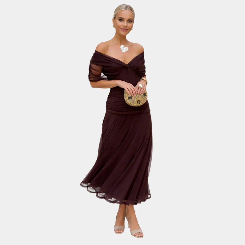 Nina | Lange Blumenkleid mit V-Ausschnitt