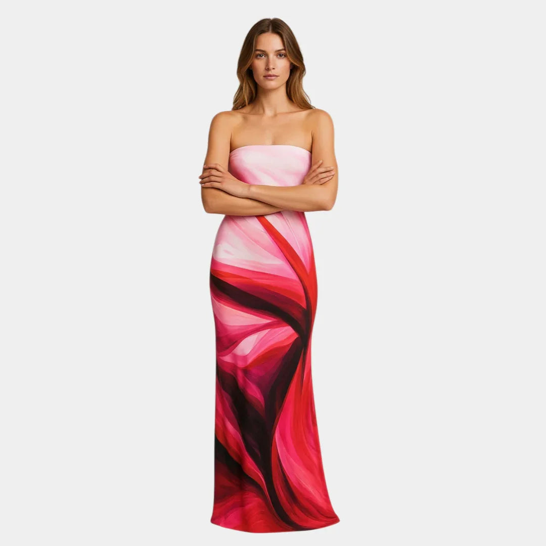 Pascale | Figurbetontes Maxikleid im minimalistischen Design