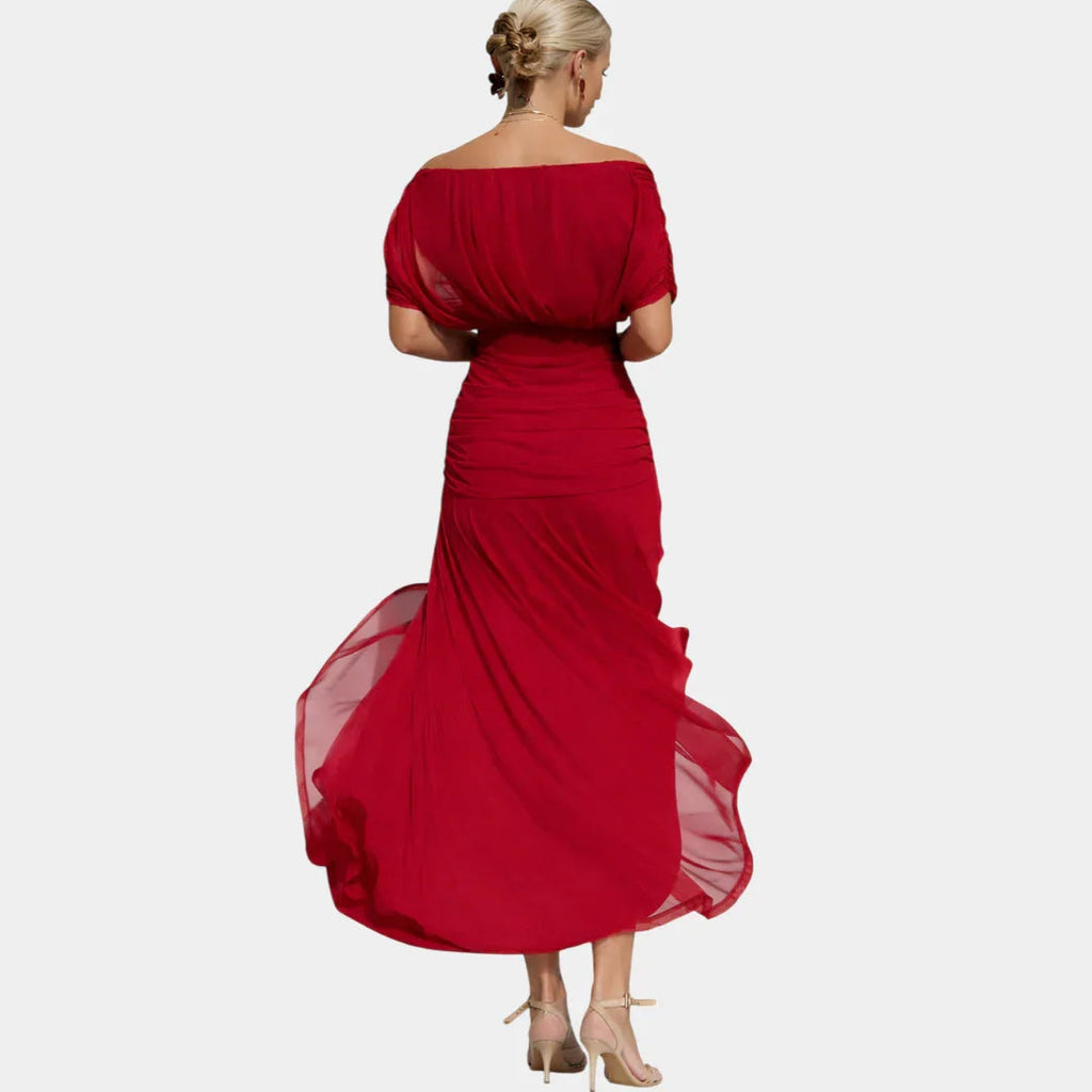 Nina | Lange Blumenkleid mit V-Ausschnitt