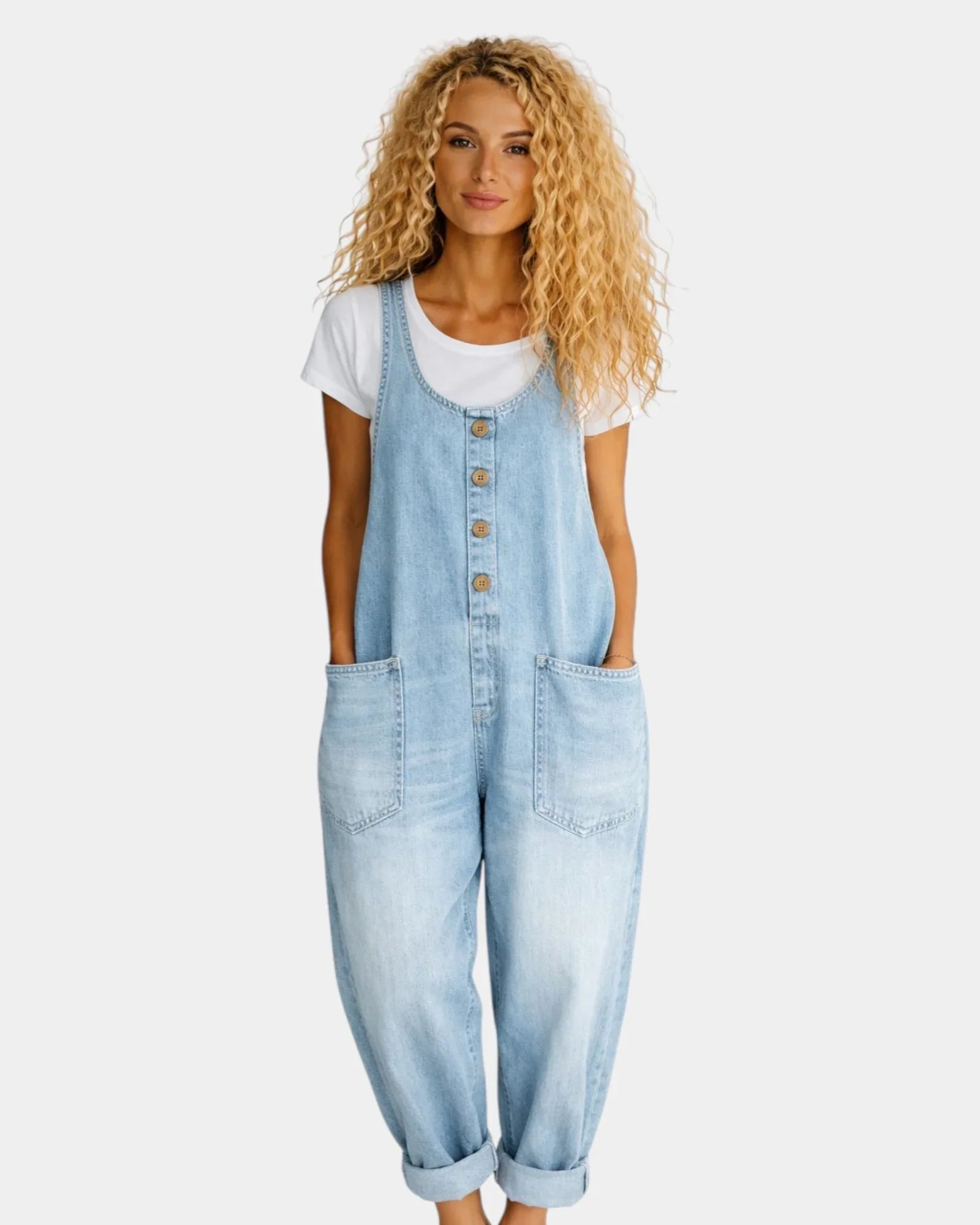 Lorena | Vintage gewaschene Denim-Latzhose