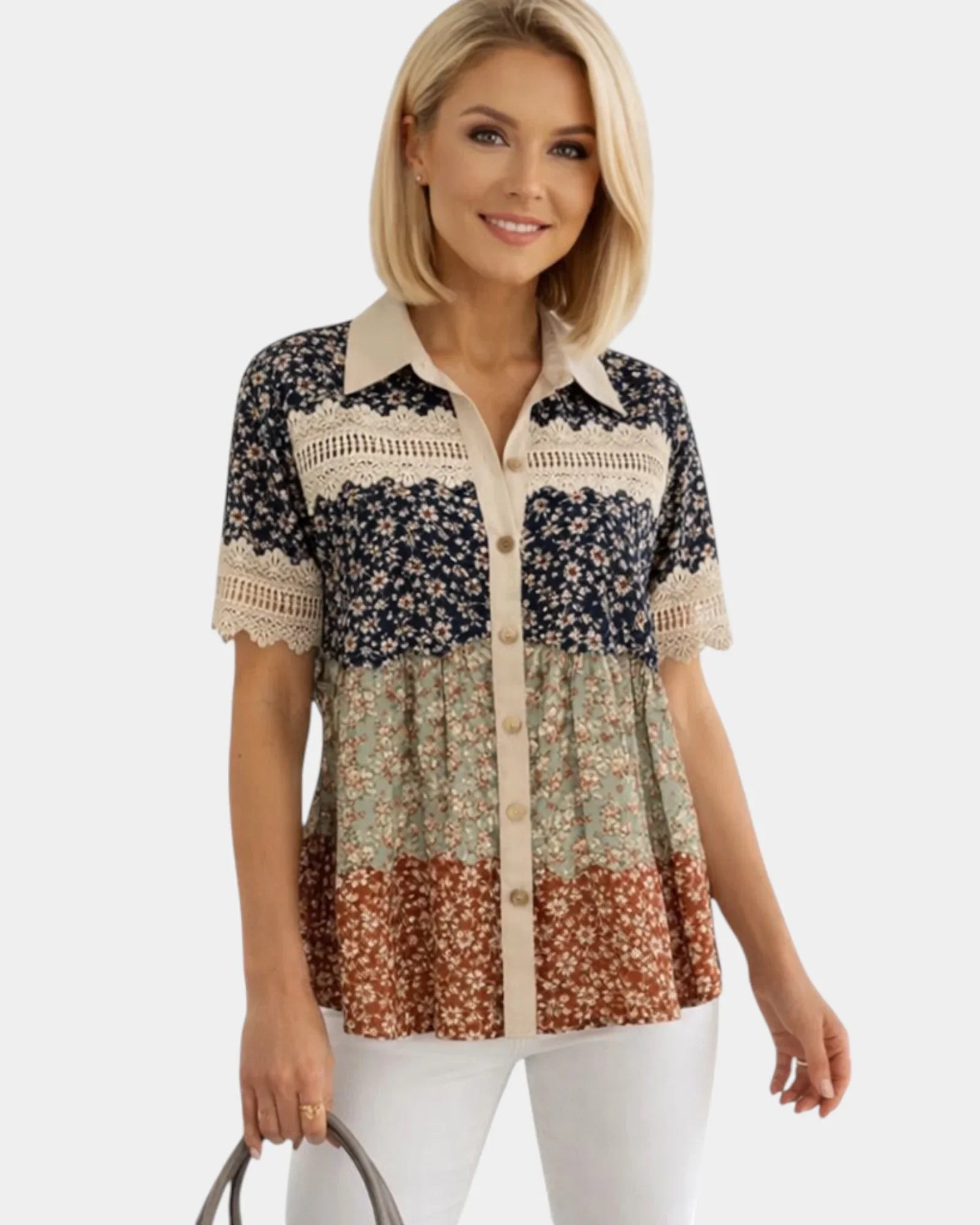 Évania | Florale Bluse