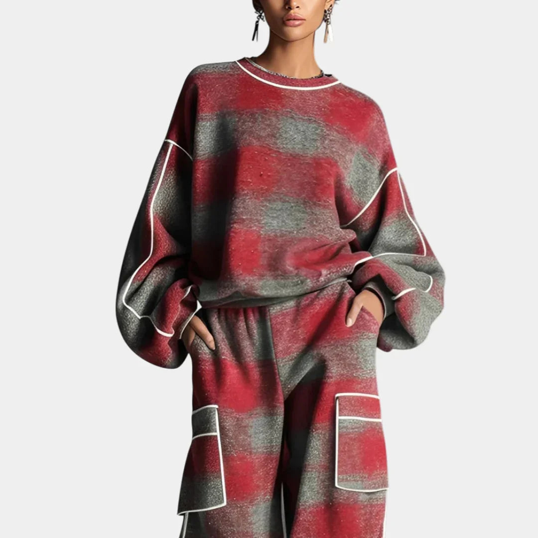 Carmen | Ensemble Sweatshirt und Hose in Blockfarben