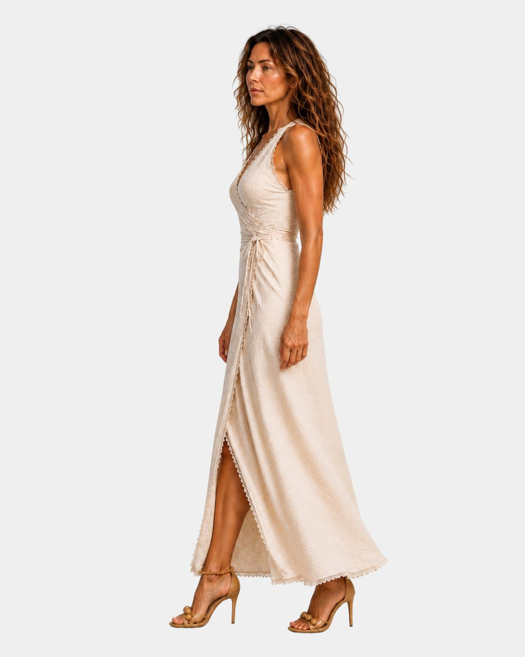 Edmée | Midi-Kleid mit raffiniertem V-Ausschnitt