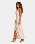 Edmée | Midi-Kleid mit raffiniertem V-Ausschnitt