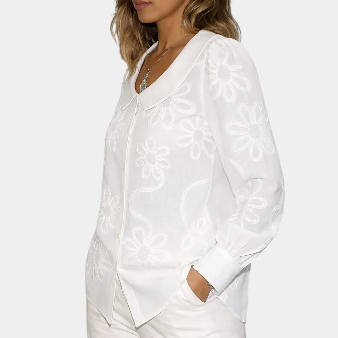 Madeleine | Damen Vintage Blumenmuster Hemd