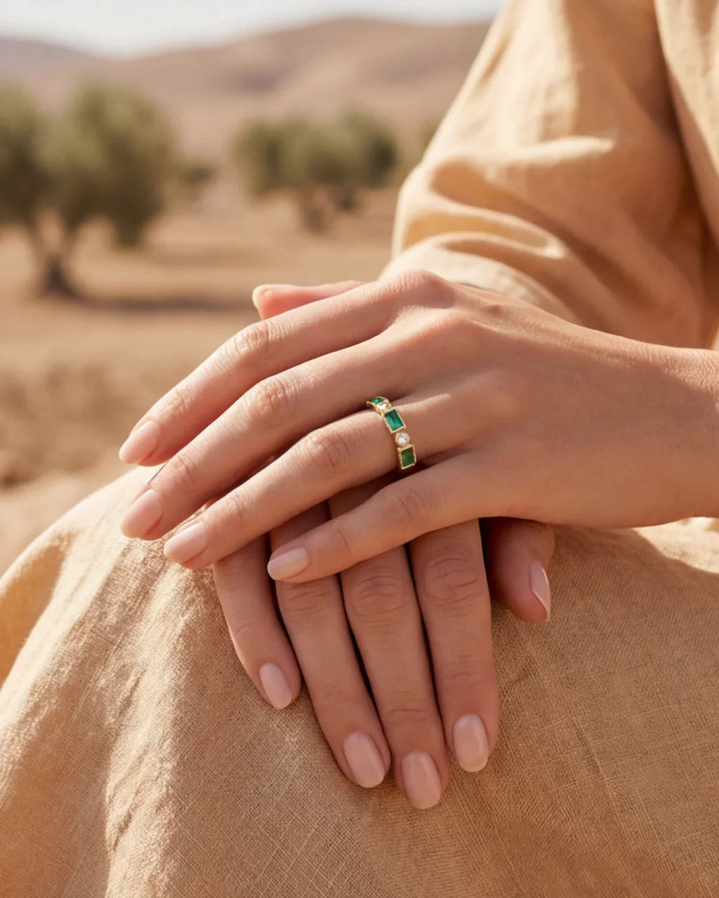 Pascale | Ring mit grünen Steinen