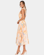 Louna | Kleid mit Halterneck und Aquarellmuster