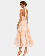 Louna | Kleid mit Halterneck und Aquarellmuster
