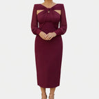 Lucie | Midi-Kleid mit Wickeloptik und Ärmeln