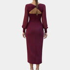 Lucie | Midi-Kleid mit Wickeloptik und Ärmeln