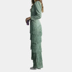Eulalie | Elegantes Midikleid mit Fransenärmeln