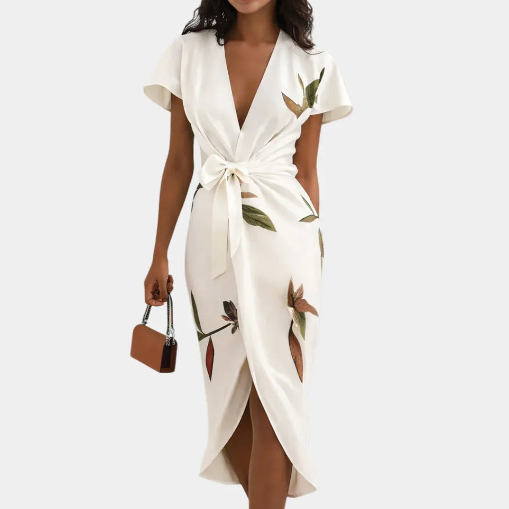 Agathe | Elegantes Wickelkleid mit floralem Muster