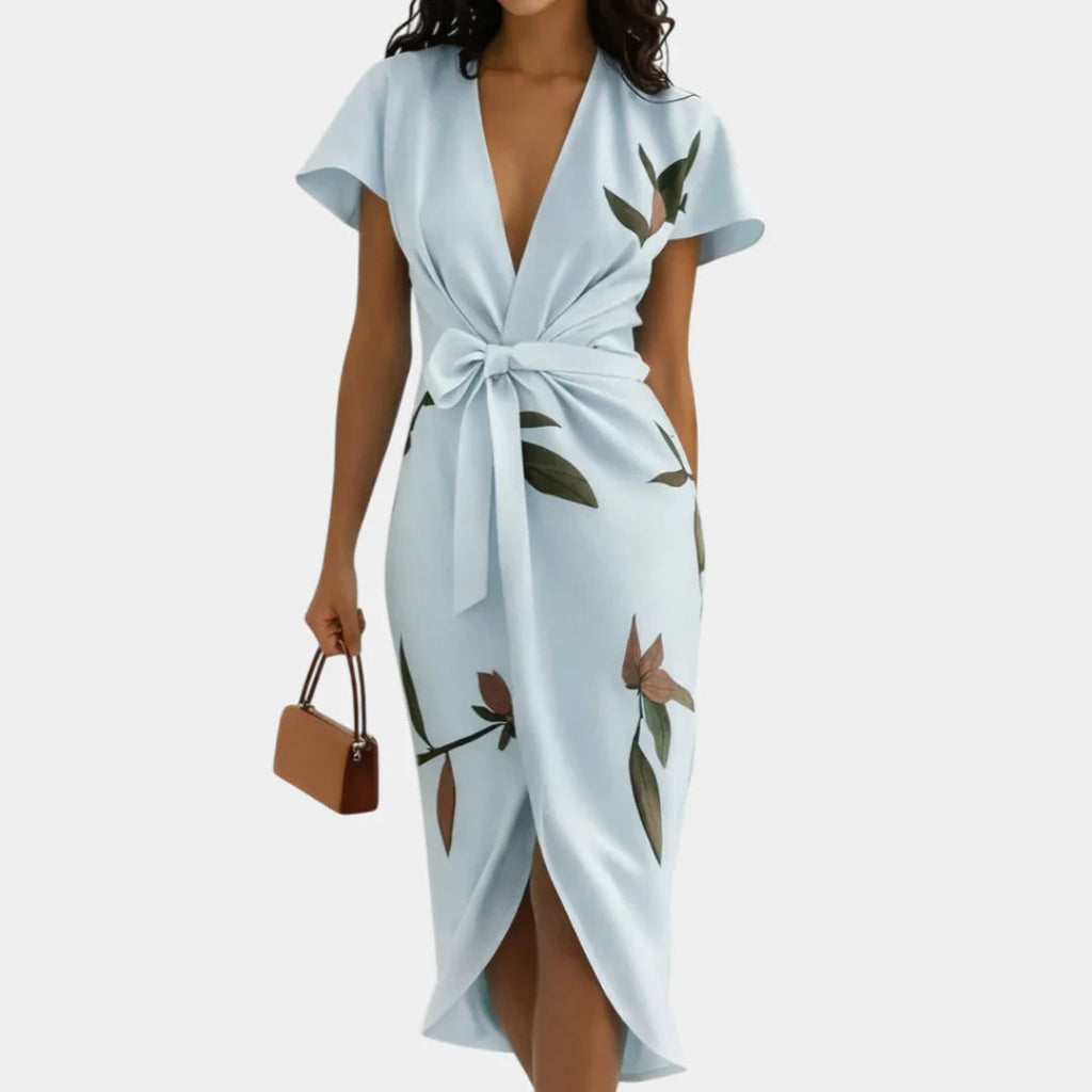 Agathe | Elegantes Wickelkleid mit floralem Muster