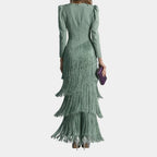Eulalie | Elegantes Midikleid mit Fransenärmeln