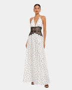 Pomeline | Maxikleid mit eleganter Spitze und Punkten