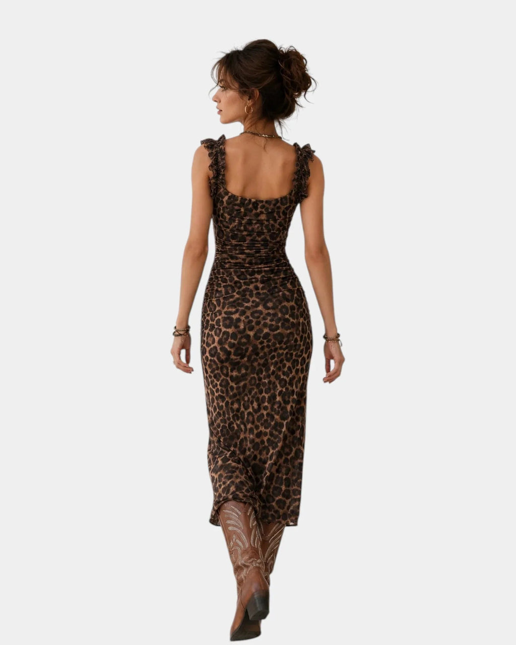 Charlise | Midi-Kleid mit Leopardenmuster