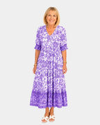 Cosima | Elegantes V-Ausschnitt Blumenkleid