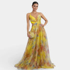 Giselle | Lange Robe mit floralem Druck
