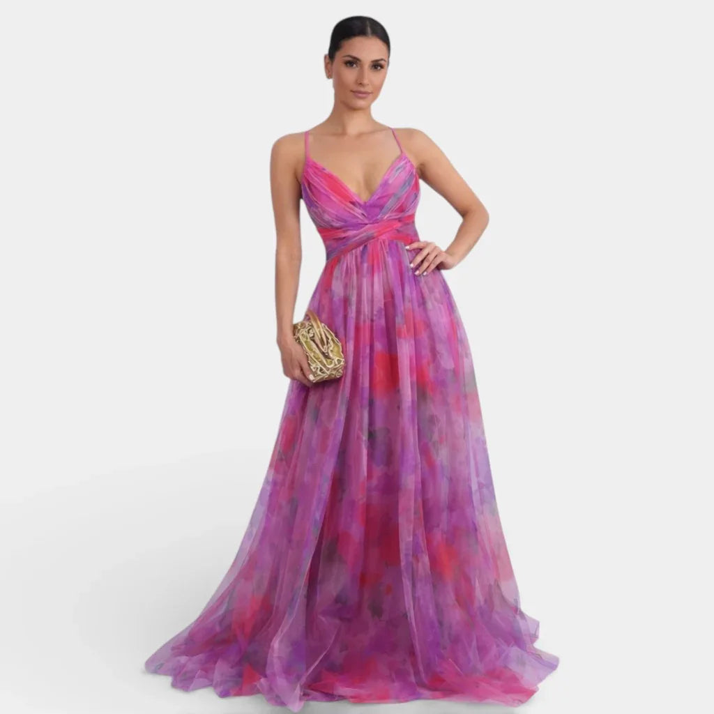 Giselle | Lange Robe mit floralem Druck