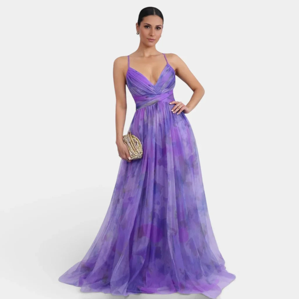 Giselle | Lange Robe mit floralem Druck