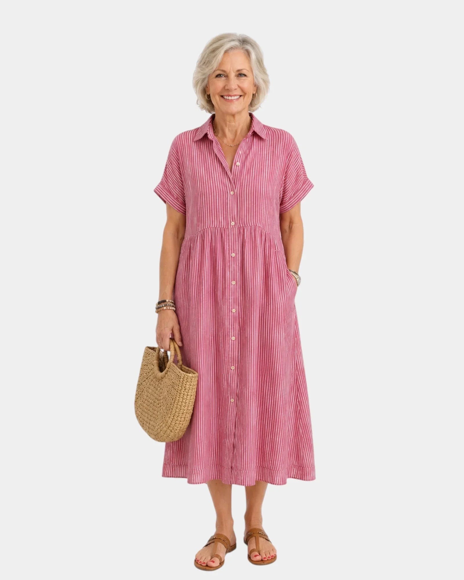 Odelette | Midi-Hemdblusenkleid mit Knöpfen