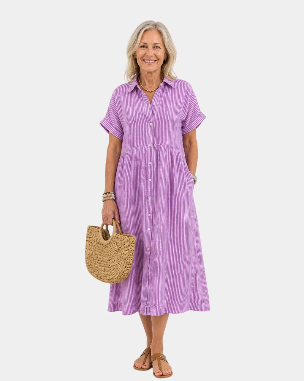 Odelette | Midi-Hemdblusenkleid mit Knöpfen