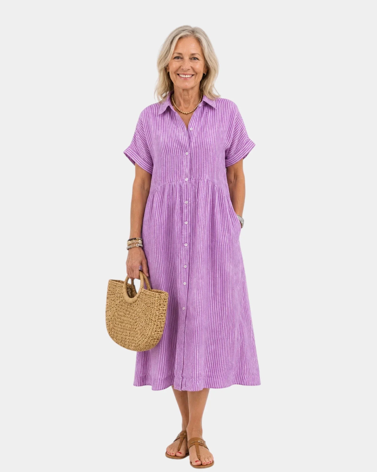 Odelette | Midi-Hemdblusenkleid mit Knöpfen