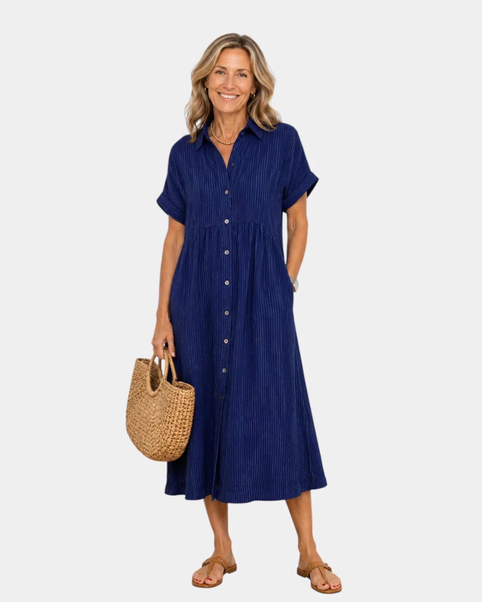 Odelette | Midi-Hemdblusenkleid mit Knöpfen