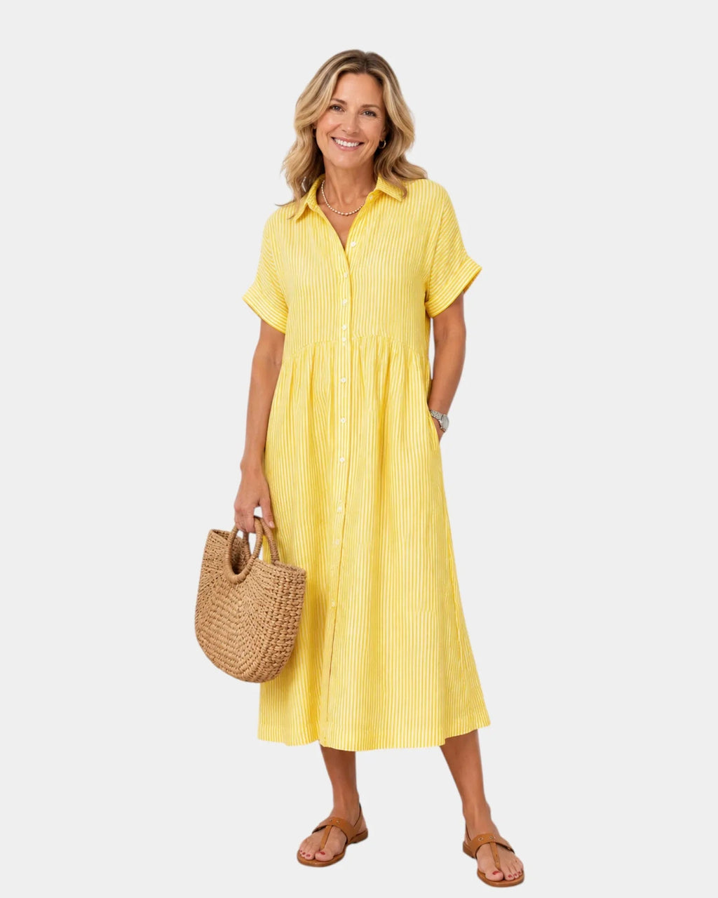 Odelette | Midi-Hemdblusenkleid mit Knöpfen