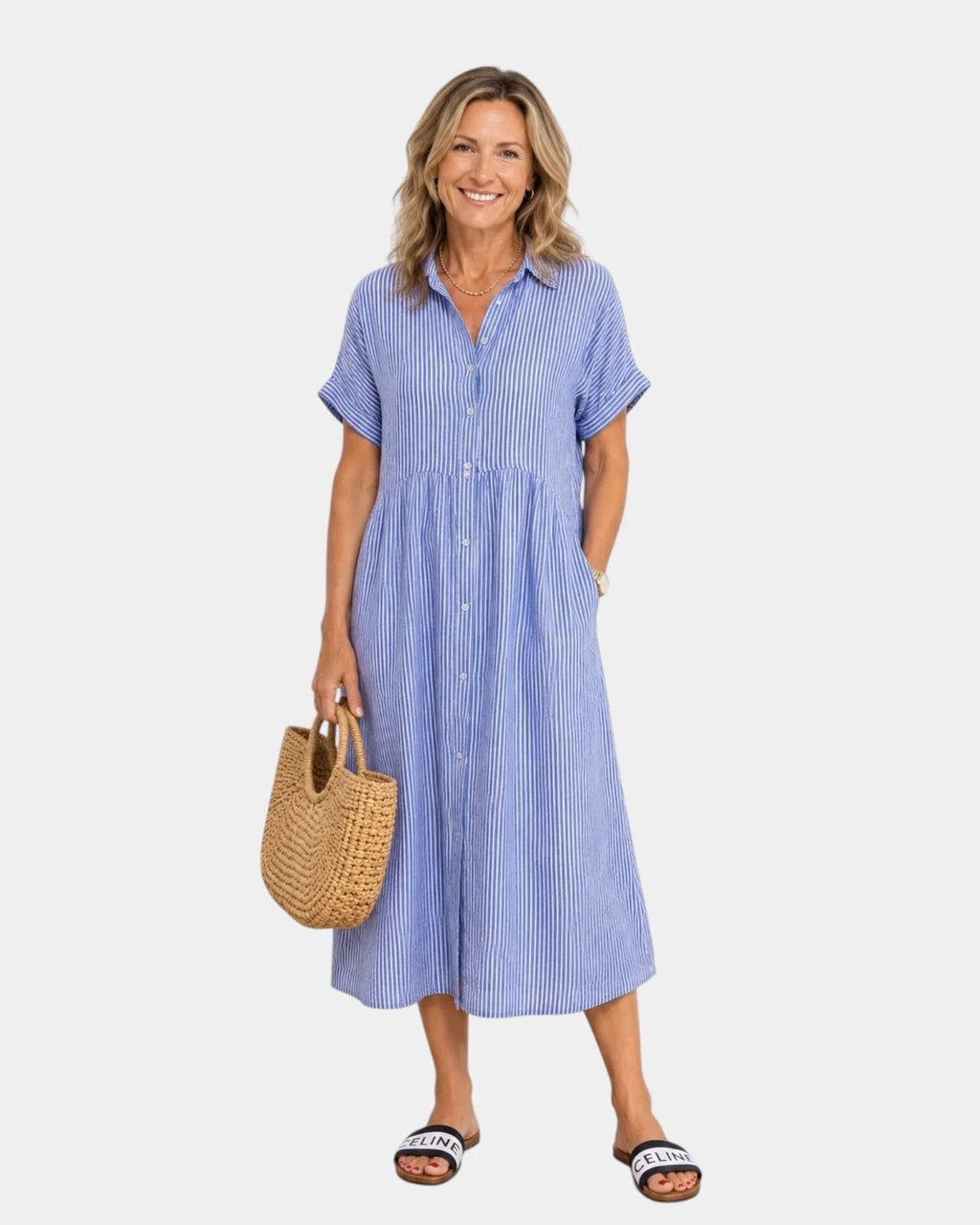 Odelette | Midi-Hemdblusenkleid mit Knöpfen