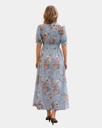 Rosette | Maxikleid mit V-Ausschnitt und Blumenmuster