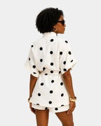 Josseline | Sommerensemble Bluse und Shorts mit Punkten