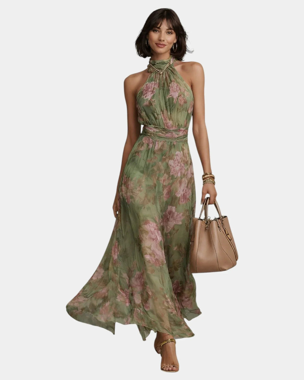 Maïa | Elegantes langes Blumenkleid