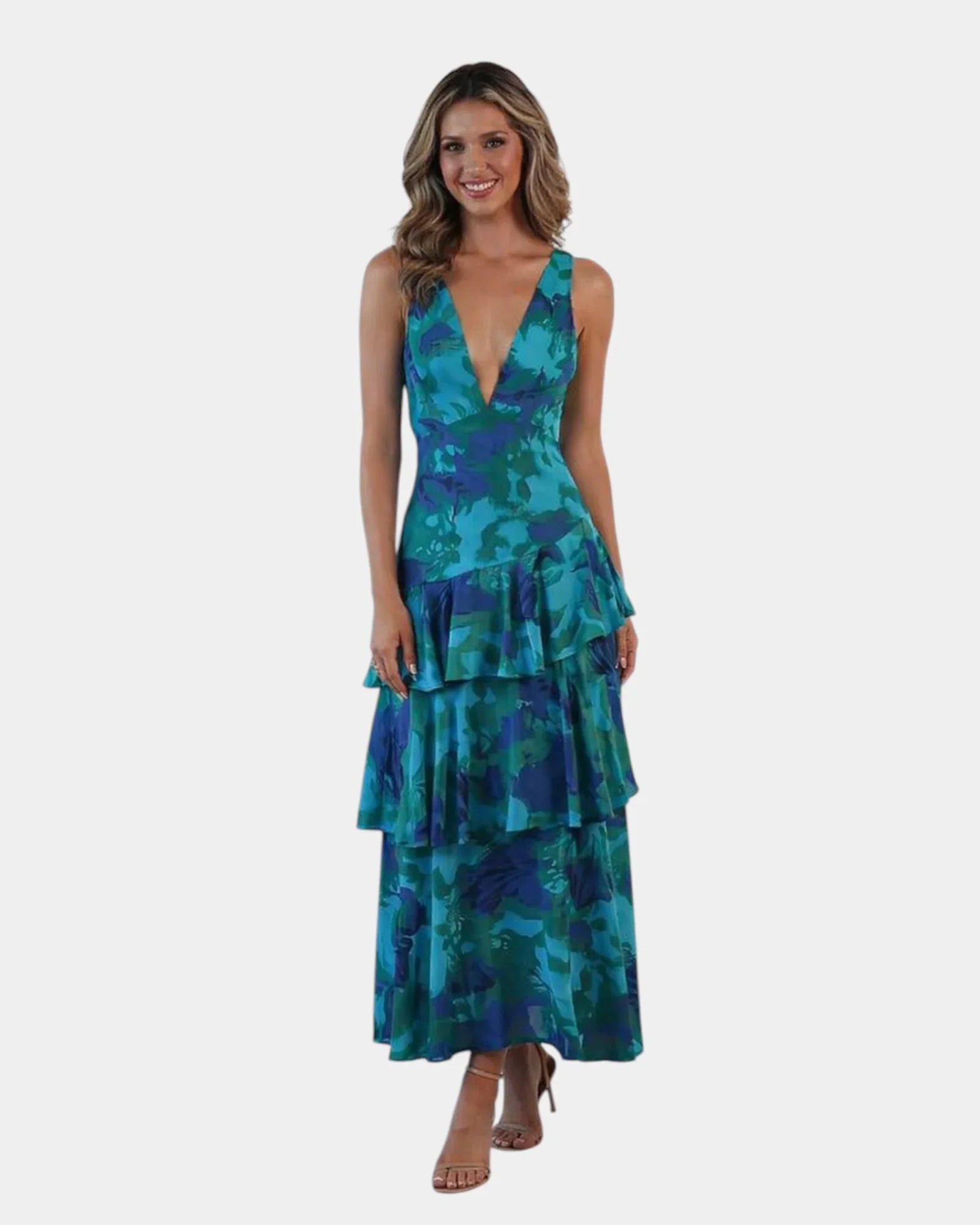 Isa | Elegantes maxikleid mit floralem Muster