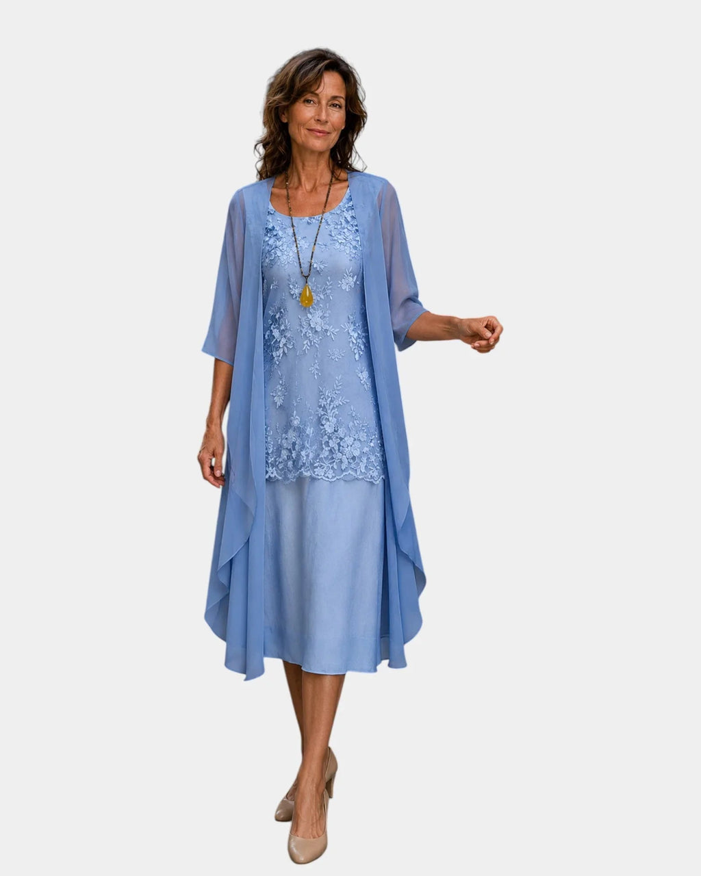 Mahélia | Elegantes Chiffon-Zweiteiler-Kleid