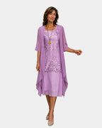 Mahélia | Elegantes Chiffon-Zweiteiler-Kleid
