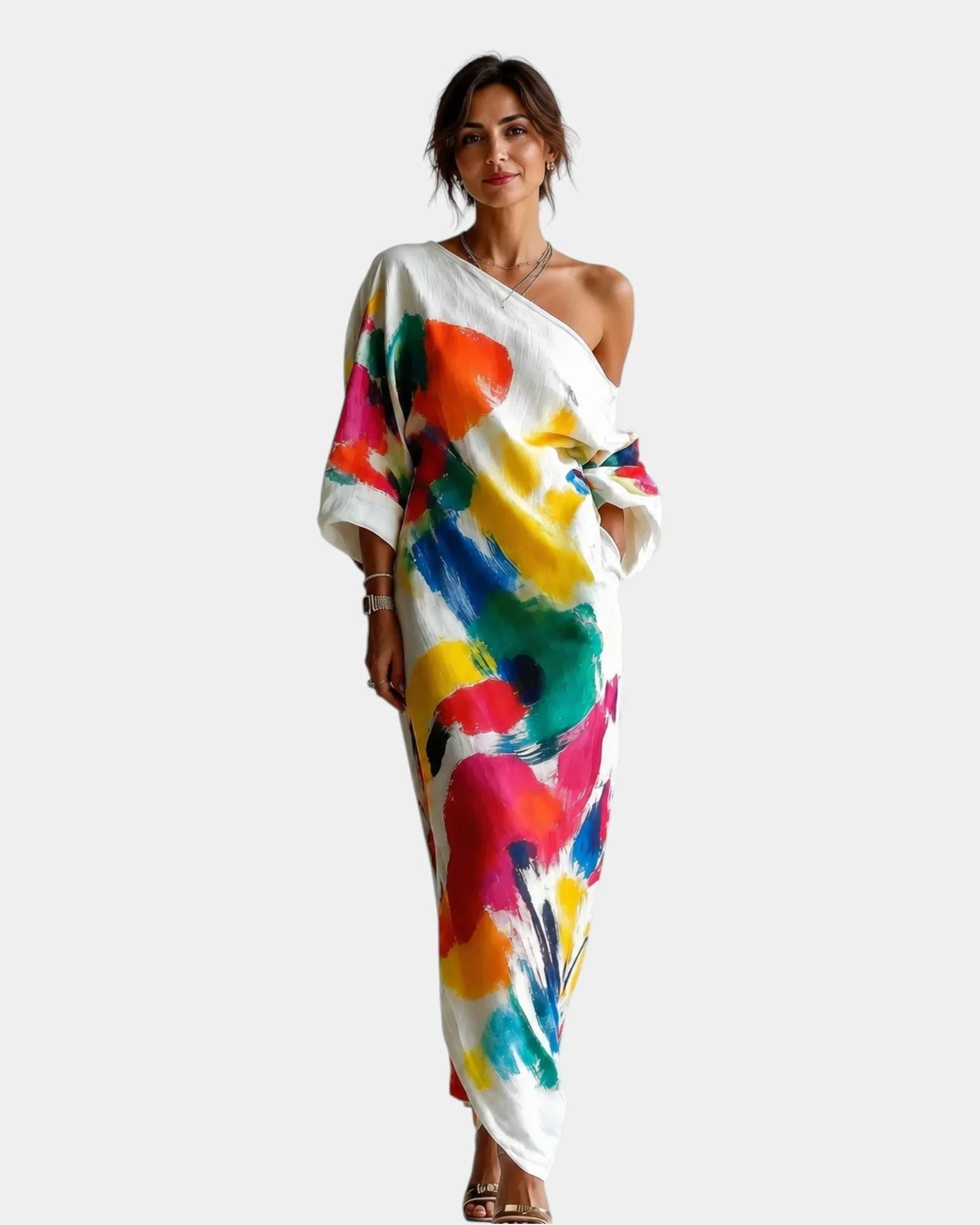 Paquerette | Künstlerisches Maxikleid mit einem Schulterträger