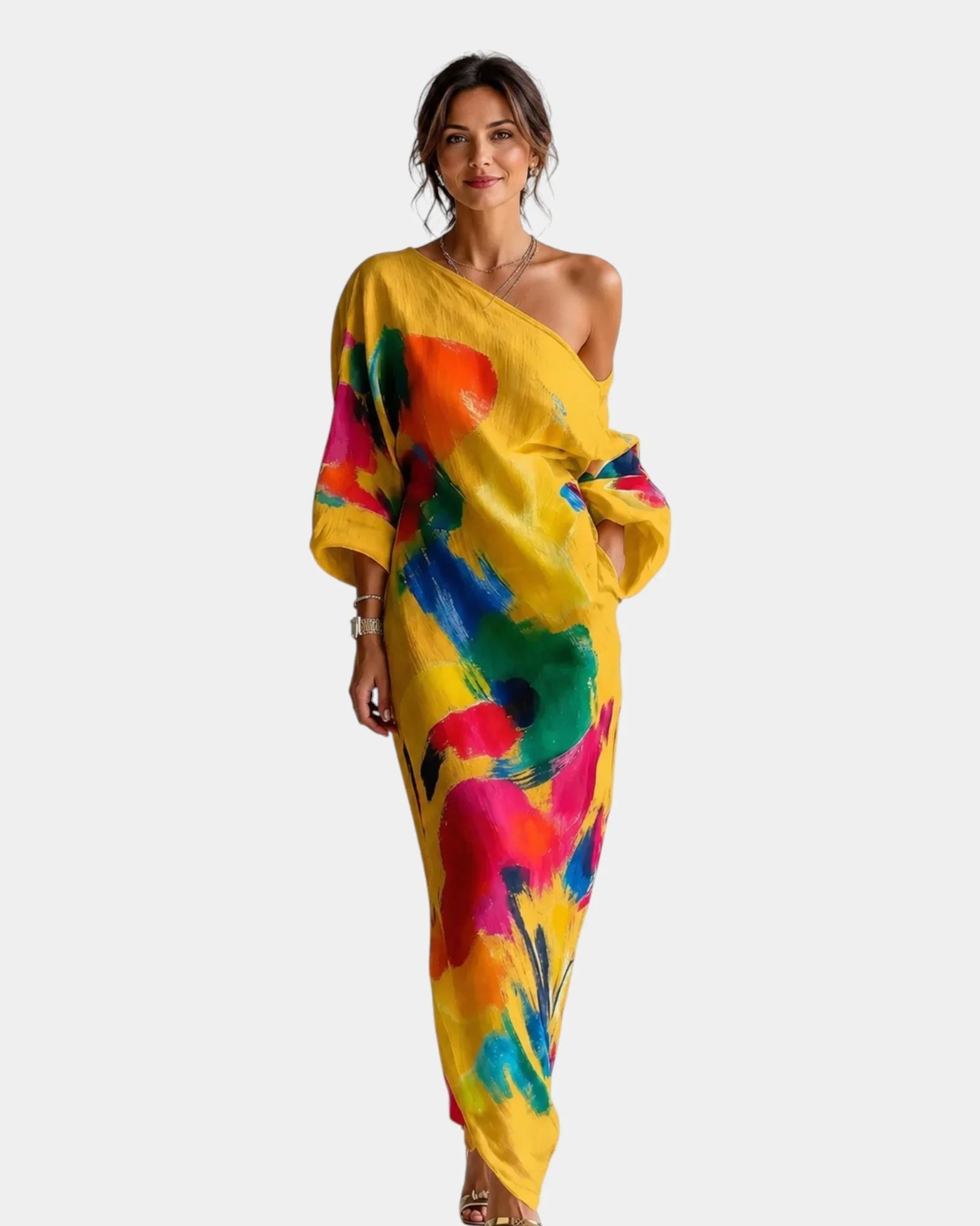 Paquerette | Künstlerisches Maxikleid mit einem Schulterträger
