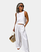 Shéhérazade | Ensemble Bluse und Hose aus Baumwolle und Leinen