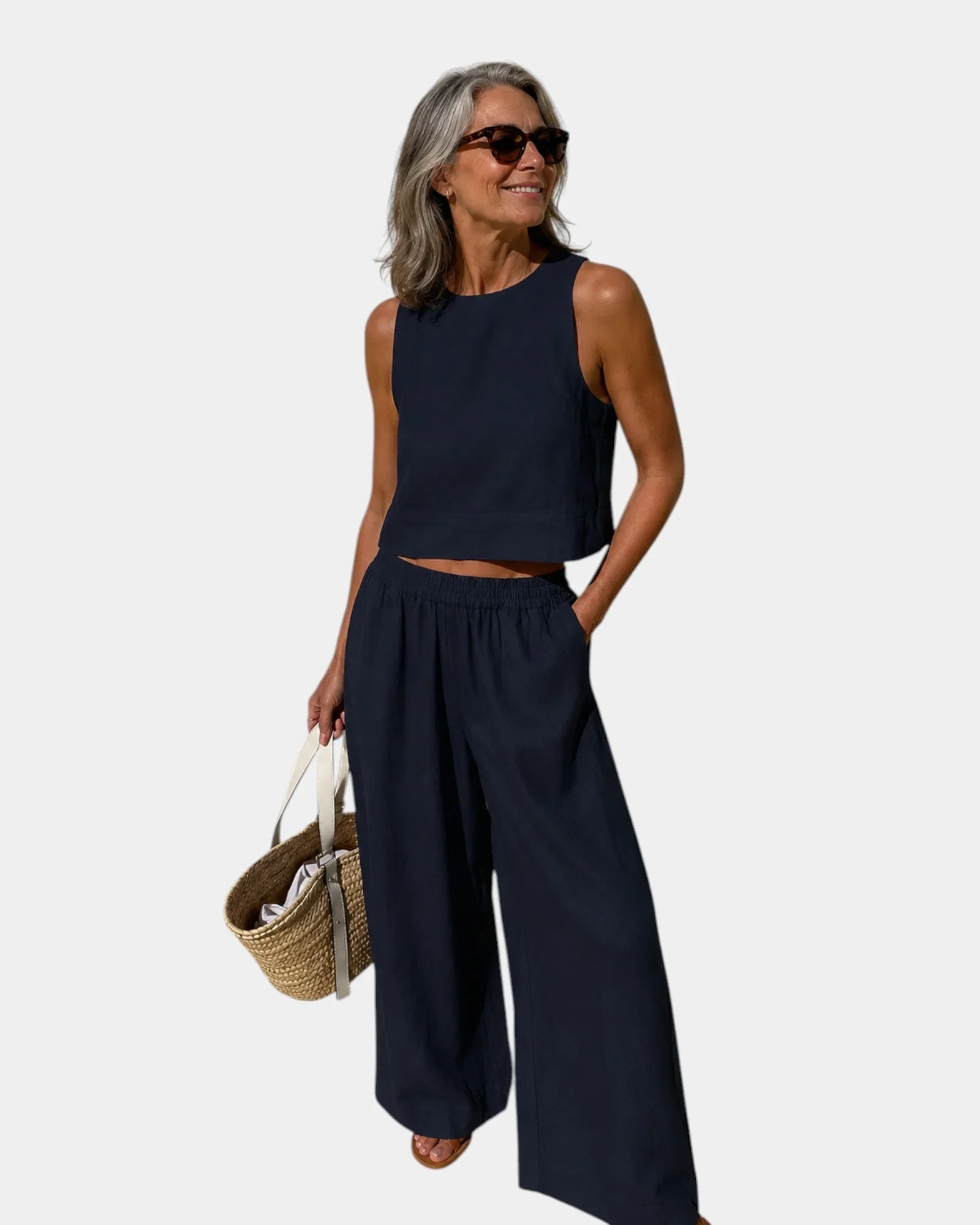 Shéhérazade | Ensemble Bluse und Hose aus Baumwolle und Leinen