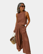 Shéhérazade | Ensemble Bluse und Hose aus Baumwolle und Leinen