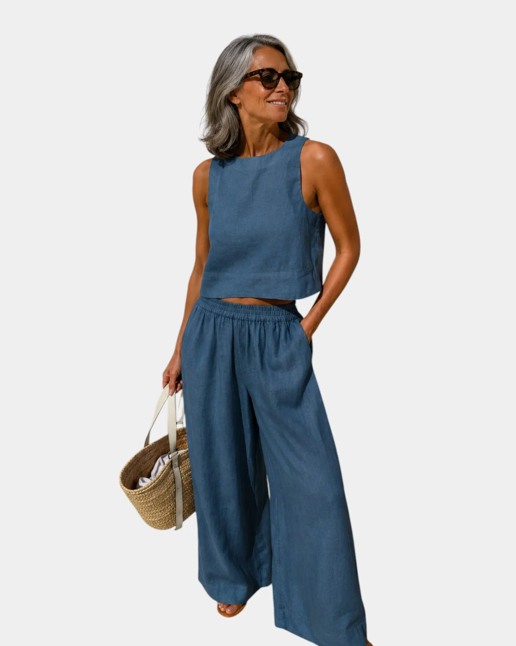 Shéhérazade | Ensemble Bluse und Hose aus Baumwolle und Leinen