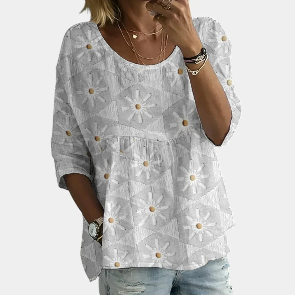 Laure | Bestickte Bluse mit Blumen