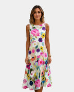 Vanina | Ärmelloses Midikleid mit floralem Druck